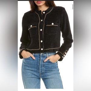 Classy & stunning Endless rose cropped black chain trimmed jacket size medium m